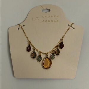 LC nwt Lauren Conrad Gold and Brown Teardrop Necklace